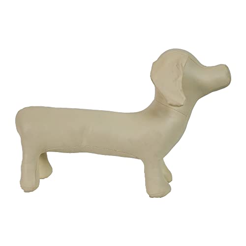 Lovelonglong Schaufensterpuppen aus PU-Leder, stehend, für Hundebekleidung, Tierladen, Beige D-S (Dackel) von lovelonglong