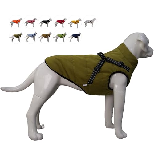 Lovelonglong wasserdichte Fleece-gefütterte Winter-Skijacke Haustiermantel für große, mittelgroße und kleine Hunde ArmyGreen 3XL von lovelonglong