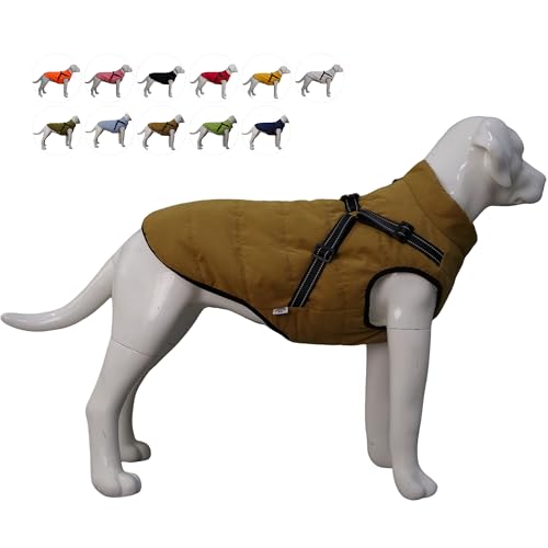 Lovelonglong wasserdichte Fleece-gefütterte Winter-Skijacke Haustiermantel für große, mittelgroße und kleine Hunde Coffee 2XL von lovelonglong