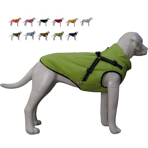 Lovelonglong wasserdichte Fleece-gefütterte Winter-Skijacke Haustiermantel für große, mittelgroße und kleine Hunde Green XS von lovelonglong