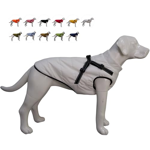 Lovelonglong wasserdichte Fleece-gefütterte Winter-Skijacke Haustiermantel für große, mittelgroße und kleine Hunde Offwhite L von lovelonglong