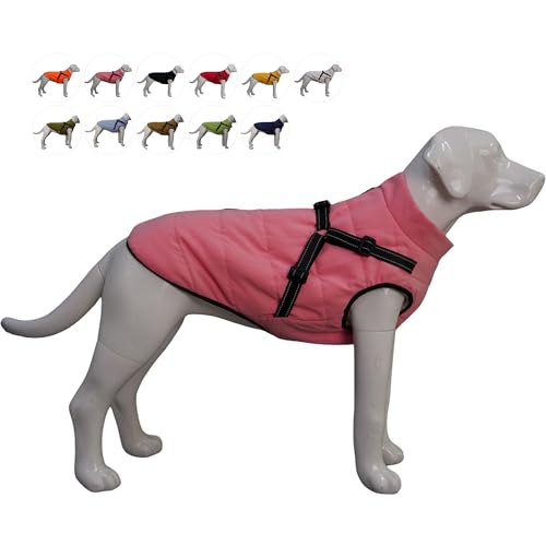 Lovelonglong wasserdichte Fleece-gefütterte Winter-Skijacke Haustiermantel für große, mittelgroße und kleine Hunde Pink XL von lovelonglong