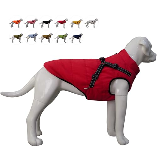 Lovelonglong wasserdichte Fleece-gefütterte Winter-Skijacke Haustiermantel für große, mittelgroße und kleine Hunde Red M von lovelonglong