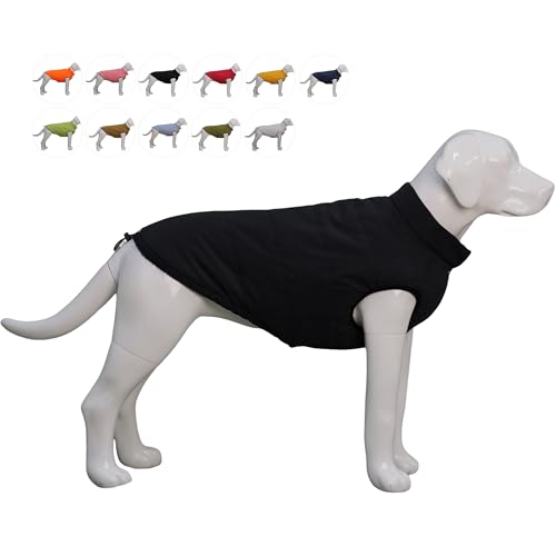 Lovelonglong wasserdichte Fleece-gefütterte Winterweste für Hunde - Knopf-Stil Hundemantel Black 3XL von lovelonglong