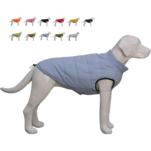 Lovelonglong wasserdichte Fleece-gefütterte Winterweste für Hunde - Knopf-Stil Hundemantel Grayblue M von lovelonglong