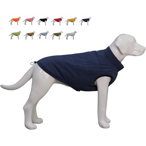 Lovelonglong wasserdichte Fleece-gefütterte Winterweste für Hunde - Knopf-Stil Hundemantel Navyblue 2XL von lovelonglong