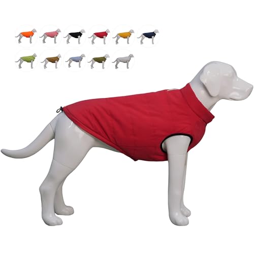 Lovelonglong wasserdichte Fleece-gefütterte Winterweste für Hunde - Knopf-Stil Hundemantel Red M von lovelonglong