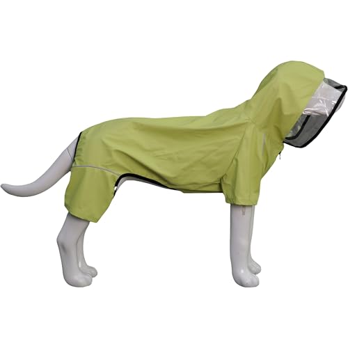 Vierbeiniger, vollständig abdeckender, wasserdichter Hunderegenmantel mit reflektierenden Merkmalen. Regenmäntel für große, mittelgroße und kleine Hunde. Light Green 2XL von lovelonglong