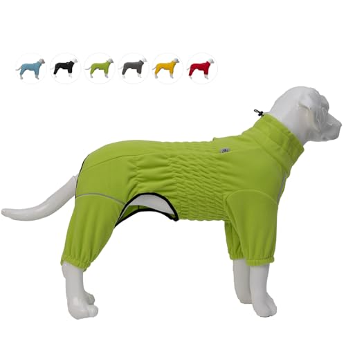 Warmer Hundemantel, Winddichte Hundejacke für kleine, mittlere und große Hunde, vierbeiniger Fleece-Hundewintermantel mit Reißverschluss, Hundeaussenjacke Green XL von lovelonglong