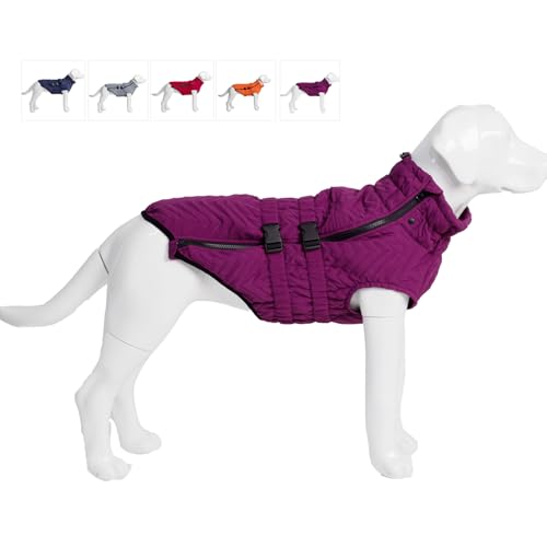 Warm Dog Jacket for Winter, Windproof Dog Vest Dog Cold Weather Coat for Small Medium Large Dogs Purple XXXL von lovelonglong