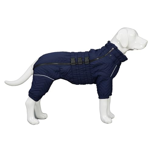 Warmer Hundemantel, doppellagige Hundeweste, vier Beine bedeckt, Winddicht, wasserdicht, reflektierende warme Hundeweste, Outdoor-Schlittschuhkostüm für kleine, mittlere und große Hunde. Navyblue 5XL von lovelonglong