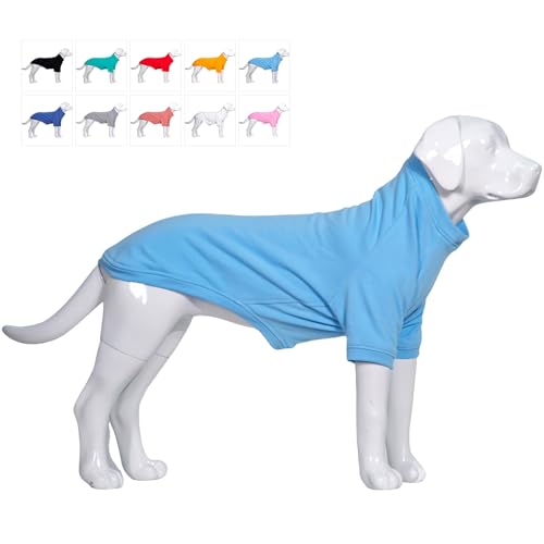 lovelonglong 2019 Hund Pullover Sweatshirt Herbst Winter Kaltes Wetter Hund T-Shirts für Kleine Mittel Große Größe Hunde Spielzeug Pudel Kleidung Himmelblau M von lovelonglong