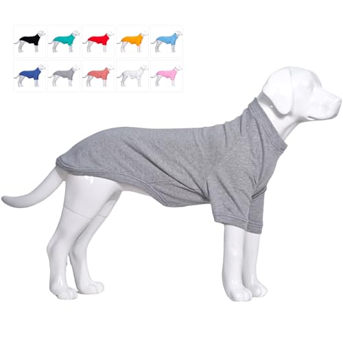 lovelonglong 2019 Hundepullover Sweatshirt Herbst Winter Kaltes Wetter Hund T-Shirts für kleine mittelgroße große Hunde Yorkshire Terrier Zwergspitzkleidung Grau S von lovelonglong