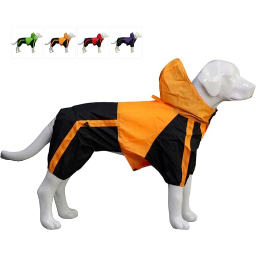 lovelonglong Hunde-Regenmantel mit Kapuze, für kleine Hunde, Regenjacke, Poncho, wasserdichte Kleidung mit Kapuze, atmungsaktiv, mit 4 Beinen, Regenmantel für kleine, mittelgroße und große Hunde von lovelonglong