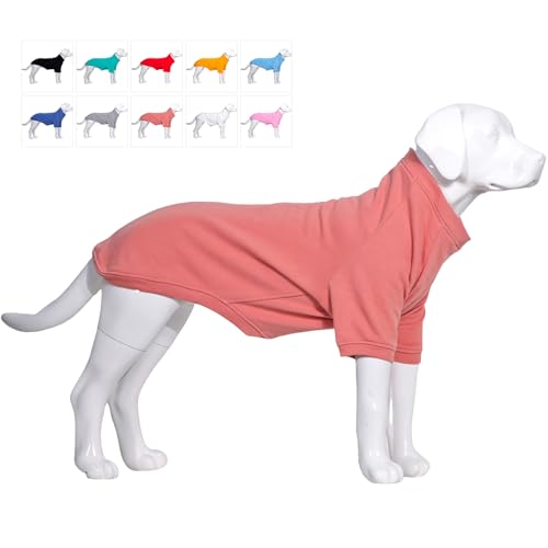 lovelonglong Hundepullover für Herbst und Winter, kaltes Wetter, Hunde-T-Shirts für kleine, mittelgroße und große Hunde, Spielzeug, Pudel, Kleidung, Lotusrosa, Größe M von lovelonglong