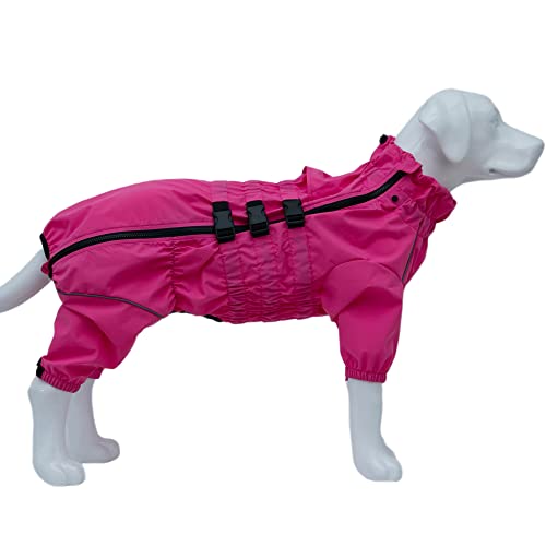 wasserdichte Hundejacke, leichte reflektierende Sicherheits-Hunderegenjacke, Winddichte und schneesichere Hundeweste für kleine, mittelgroße und große Hunde. Rosered 5XL von lovelonglong