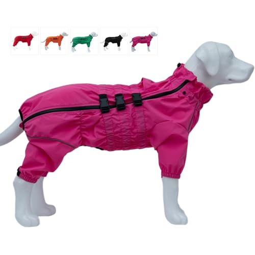 wasserdichte Hundejacke, leichte reflektierende Sicherheits-Hunderegenjacke, Winddichte und schneesichere Hundeweste für kleine, mittelgroße und große Hunde. Rosered XS von lovelonglong