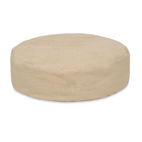 lovingHome® Coco Pouffe Hundekissen Tierbett Tierkissen abnehmbarer Bezug 67x67x20 in cm in versch. Farben (Dunkelbeige) von lovingHome