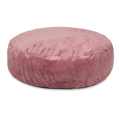 lovingHome® Coco Pouffe Hundekissen Tierbett Tierkissen abnehmbarer Bezug 67x67x20 in cm in versch. Farben (himbeerfarben) von lovingHome