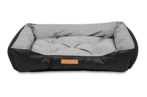 lovingHome® Gestepptes Hundebett Tiersofa Tierbett Hundekissen in versch. Farben (grau-schwarz) von lovingHome