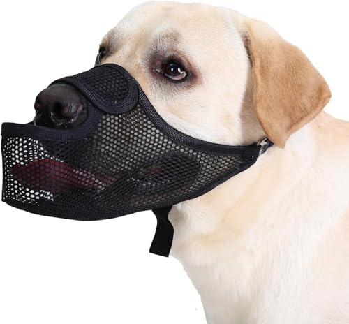 Maulkorb für große Hunde, Nylon-Mesh, Atmungsaktiv und Bequem, Maulkorb mittlere Hunde mit Klettverschluss, (XL) von ltoSrfnb