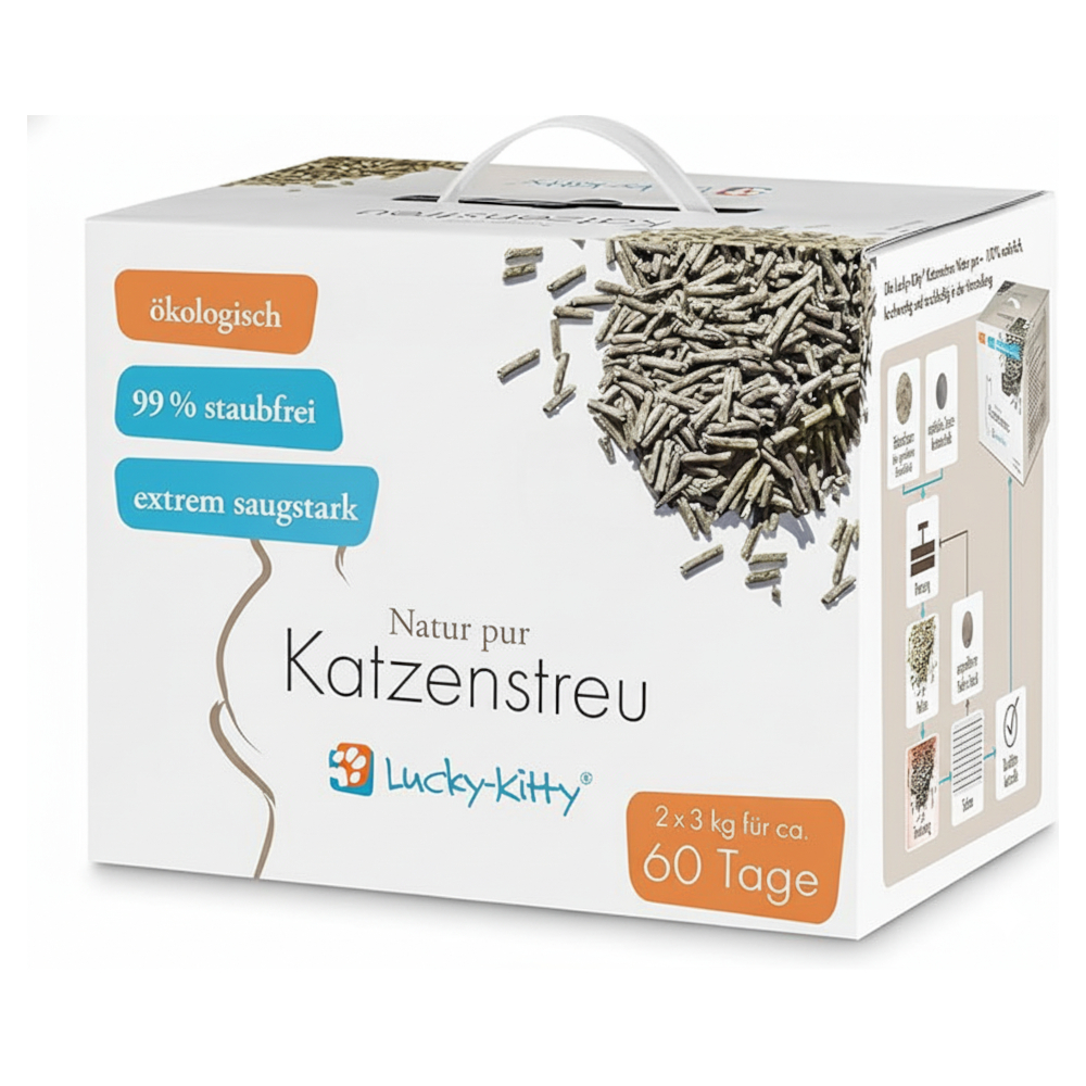 Lucky Kitty Katzenstreu "Natur Pur" – Grüner-Tee-Duft - 6 kg Lucky Kitty Katzenstreu "Natur Pur" – Grüner-Tee-Duft - 6 kg von lucky kitty