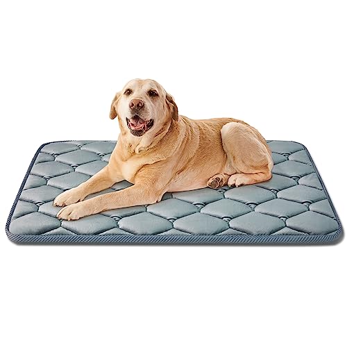 luckyvo Hundekäfig-Matten, weiche Hundehütten-Pads, waschbar mit rutschfester Unterseite, Hundehütten-Pads zum Schlafen, Haustier-Matratze, mittelgroße Hunde (41x27, Grau) von luckyvo