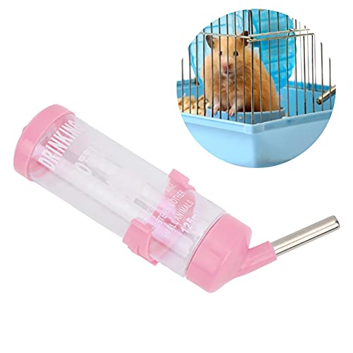 Hamster-Wasserflaschenspender, automatischer, tropffreier Hamster-Trinkbrunnen mit Futterbehälter-Basis für Hamster, Hase, Chinchilla, Eichhörnchen, 125 ml (lvifloaevP7hkw-11) von lvifloae