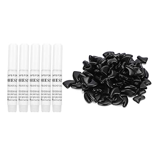 lvifloae 100PCS Weiche Haustier-Katzen-Nagelkappen-Abdeckung, sichere, Kratzfeste Hundekrallen-Schutzabdeckungen, Schwarze Katzenkrallen-Abdeckungen, Katzen-Nagelabdeckungen, L (L) von lvifloae