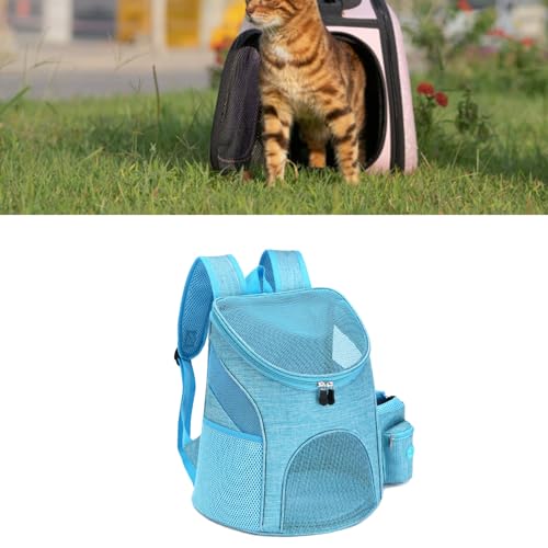 lvifloae Haustier-Rucksack für kleine Katzen und Hunde, belüftetes Design, Haustier-Rucksack, atmungsaktives Netz, faltbar, tragbare Hunde-Tragetasche mit Snack-Tasche für Reisen, von lvifloae