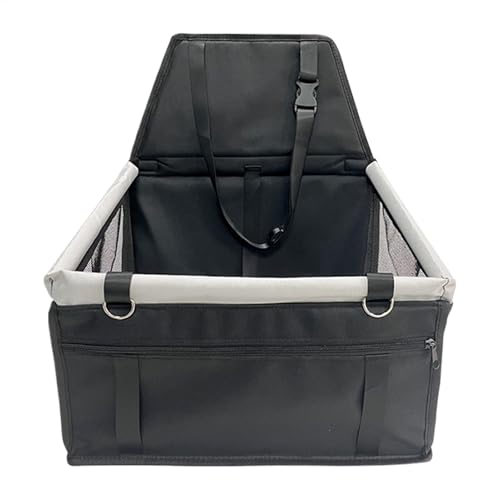 Hundeautossitz, Welpenreiseträger, wasserdichtem Sitz für Hunde, Lagerentasche, Maschenlüftungsfenster, 15.75 x 14,57 x 16,93 Zoll, sichere Reiselösung für Katzen und Hunde verwenden von lwxij