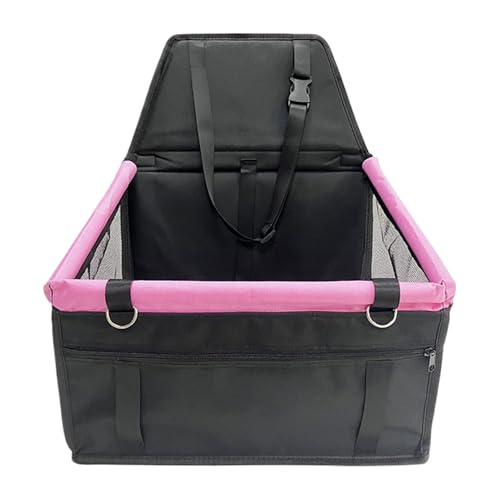 Hundeautossitz, Welpenreiseträger, wasserdichtem Sitz für Hunde, Lagerentasche, Maschenlüftungsfenster, 15.75 x 14,57 x 16,93 Zoll, sichere Reiselösung für Katzen und Hunde verwenden von lwxij