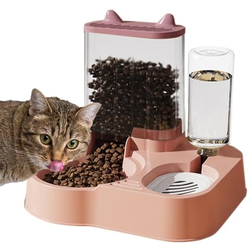 lwxij Automatischer Katzenfutterspender, Katzenfutterspender und Wasserspender - Katzenwasserspender, kippsicherer Hundefutterspender,Hundefutternapf, Katzennäpfe mit großem Fassungsvermögen, von lwxij