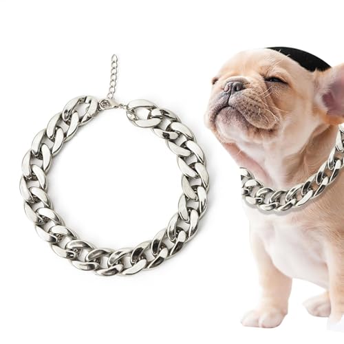 lwxij Hundehalsband, verstellbar, schwere Kette, Haustierzubehör, Aluminiumlegierung, Schmuck-Halskette für Training und Outdoor-Aktivitäten von lwxij