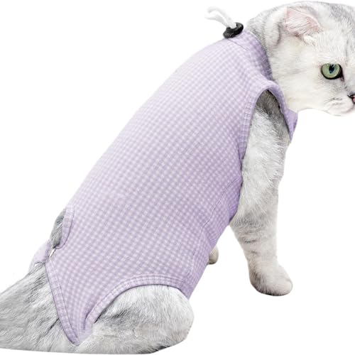 lwxij Recovery Suit for Cats, Kitten Neuter Recovery Suit Mene, Cat Surgical Recovery Suit for Male Female Cat Abdominal Wunds, Anti-Licking Spay Suit von lwxij