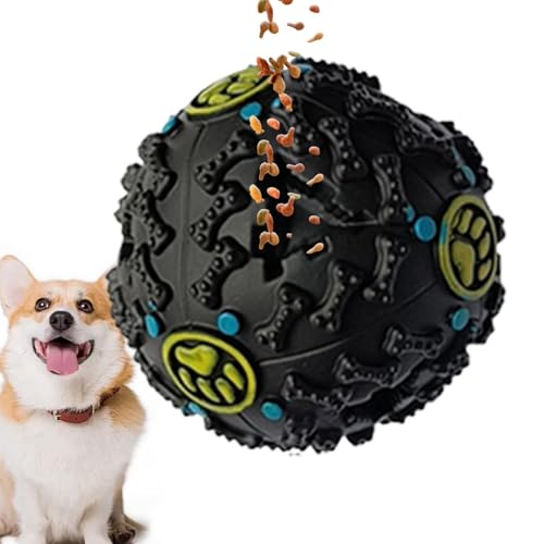 lwxij Wackelball für Hunde, Puzzleball für Hunde - Beißball-Spielzeug,Interaktive Slow-Feeder-Bälle, kreatives Beißball-Spielzeug mit Kichergeräusch zum Reinigen der Zähne von lwxij