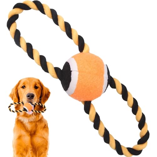 lyanny Figur 8 Seil-Hundespielzeug,Tennisball-Seil-Hundespielzeug,Tauziehen Seil Interaktiver Tennisball - Kaubeständiges Haustierzubehör, Zahnreinigungsspielzeug für kleine Hundewelpen von lyanny
