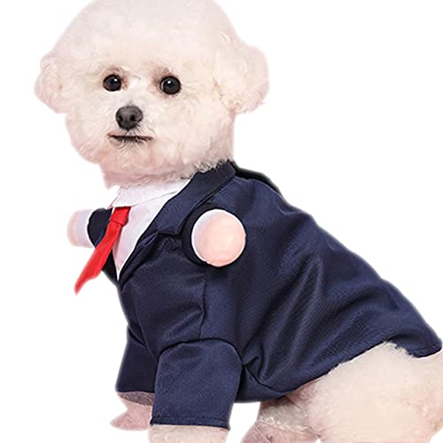 lyanny Kleidung für kleine Hunde, Langlebiger Hunde-Hochzeitsanzug mit rotem Fliege-Hemd, Hundeformales Hochzeits-Kleidungs-Party-Kleiderbindungs-Shirt für Hunde von lyanny