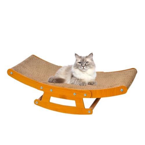 lyanny Kratzbretter Katze, Geschwungene Form Kratzbett aus Wellpappe, Haltbarer Katzen Kratzmatte Lounge-Schlafsofa Katzen Kratzbrett Spielzeug von lyanny