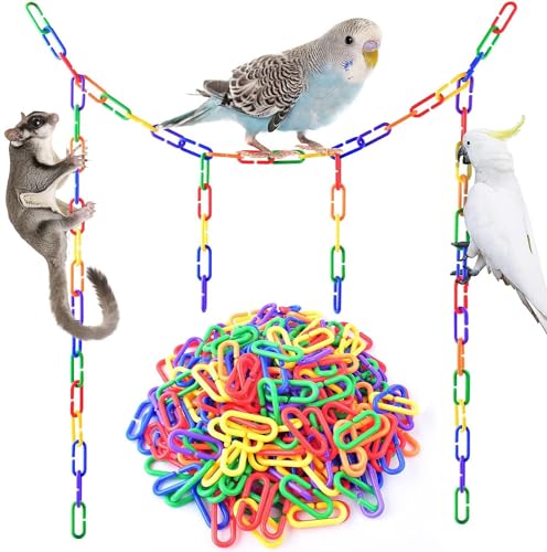 Kunststoff C-Clips Haken Kettenglieder C-Links Zuckergleiter für Sittiche, Ratten & Zuckerschieber, kleine Haustiere, Ratten, Papageien, Vogelspielzeug, Käfig (M:400PCS) von lylqmy