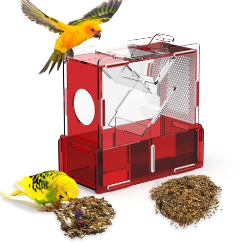 lynllsh Acryl Vogelsamenreiniger Windschutz Schalenentferner Papagei Futterschale Blaster Vogelsamen Recycler Schnellschälen mit Filtersieb Vogelfutter Blassiebmaschine von lynllsh