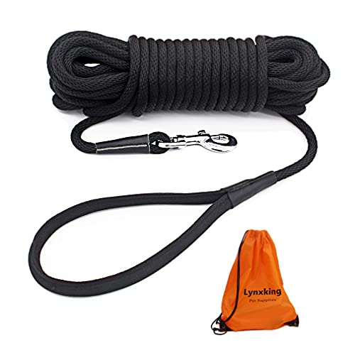 lynxking Hundeleine Schleppleine für Hunde Reflektierend Trainingsleine 15m Ausbildungsleine mit Karabinerhaken Nylon Lange Seil für kleine, mittelgroße große Hunde mit Griff von lynxking