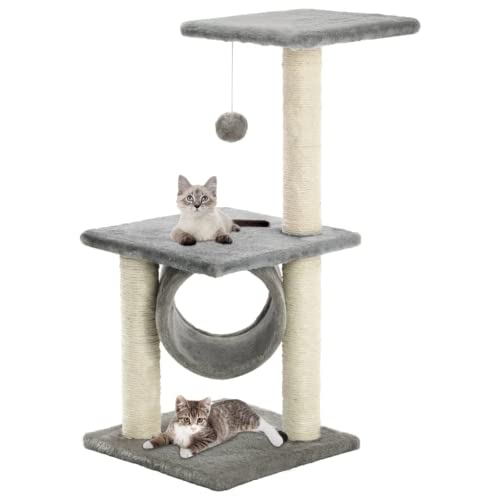 Katzenspielhaus, weicher Plüsch-Katzenspielbaum, Katzen-Sisal-Kratzbaum mit hängendem Ballspielzeug für Haustiere für Katzen für Zuhause von lyrlody