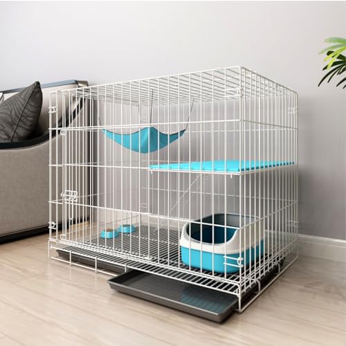 2-stöckiger Katzenkäfig für Den Innenbereich, Katzengehege Outdoor Aus Metall, für Katzen, Frettchen, Chinchillas Und Kleintiere(White,23.6in/60cm) von lyxamjrzyp