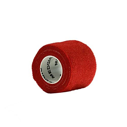 maDDma 1/3/6 Haftbandagen Größe+Farbe wählbar - selbsthaftende Bandage Fixierverband selbstklebend, Farbe:1 Stück | 5 cm | rot von maDDma