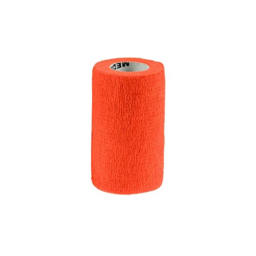 maDDma 1/3/6 Haftbandagen Größe+Farbe wählbar - selbsthaftende Bandage Fixierverband selbstklebend, Farbe:1 Stück | 10 cm | Neonorange von maDDma