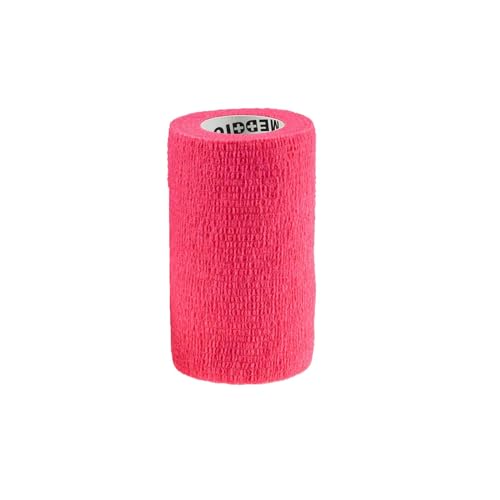 maDDma 1/3/6 Haftbandagen Größe+Farbe wählbar - selbsthaftende Bandage Fixierverband selbstklebend, Farbe:1 Stück | 10 cm | neonpink von maDDma