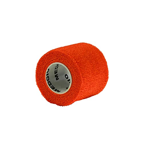 maDDma 1/3/6 Haftbandagen Größe+Farbe wählbar - selbsthaftende Bandage Fixierverband selbstklebend, Farbe:1 Stück | 5 cm | orange von maDDma