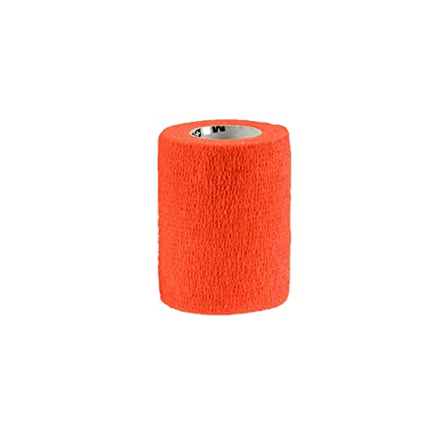 maDDma 1/3/6 Haftbandagen Größe+Farbe wählbar - selbsthaftende Bandage Fixierverband selbstklebend, Farbe:1 Stück | 7.5 cm | orange von maDDma