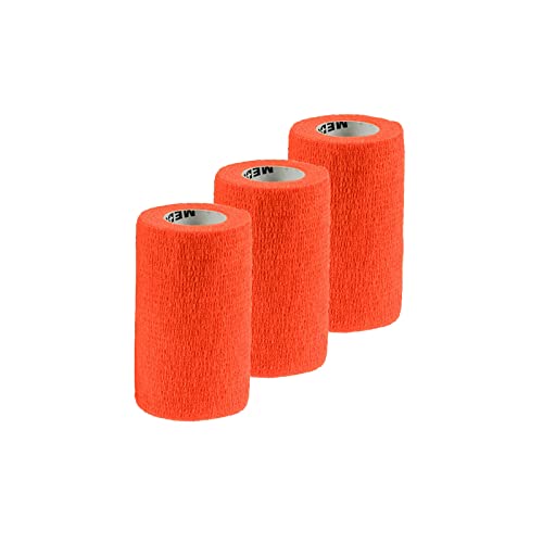 maDDma 1/3/6 Haftbandagen Größe+Farbe wählbar - selbsthaftende Bandage Fixierverband selbstklebend, Farbe:3 Stück | 10 cm | Neonorange von maDDma